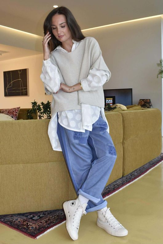 Anine Soft Touch Patch Jogger Washed Denim /7=